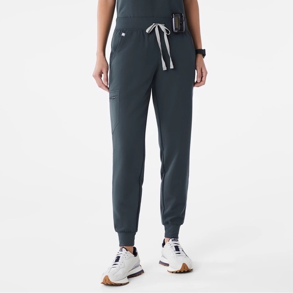Figs Pants - Figs High Waisted Zamora Jogger Scrub Pants Dark Harbour Size XL